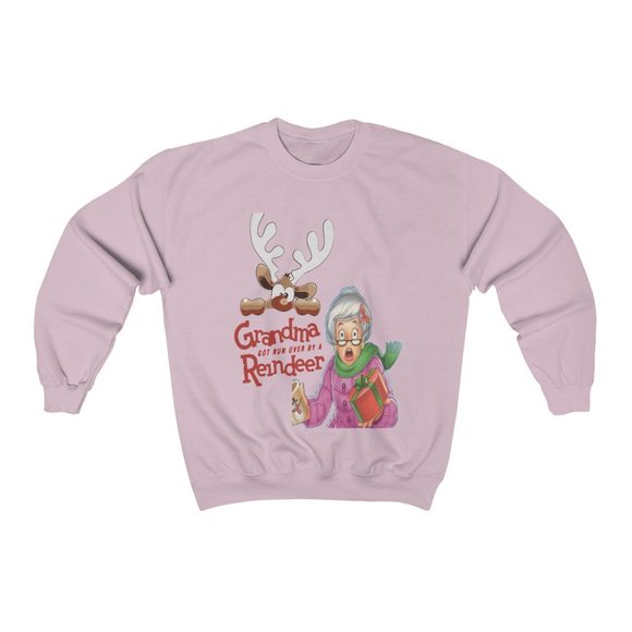 SBC Grandma Got Run Over By A Reindeer Green Crewneck Sweatshirt - Picture 4 of 9